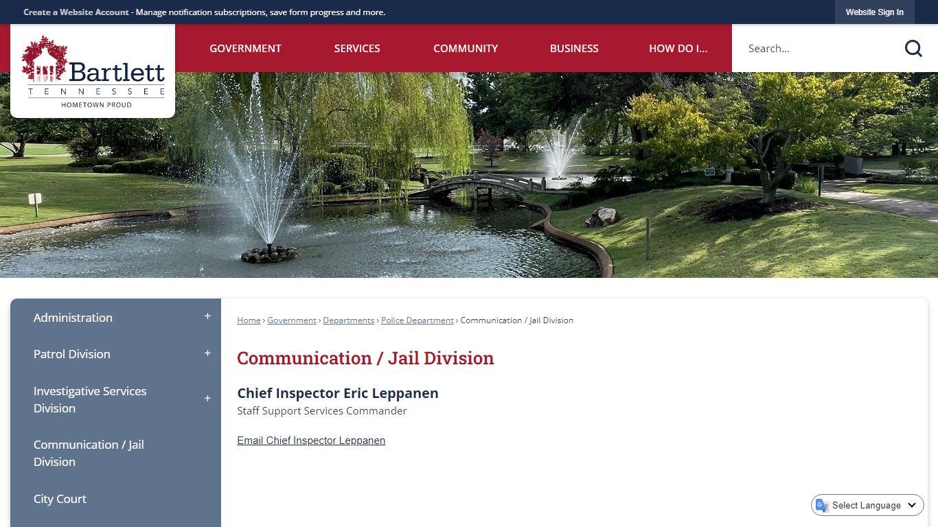Communication / Jail Division | Bartlett, TN - Official Website